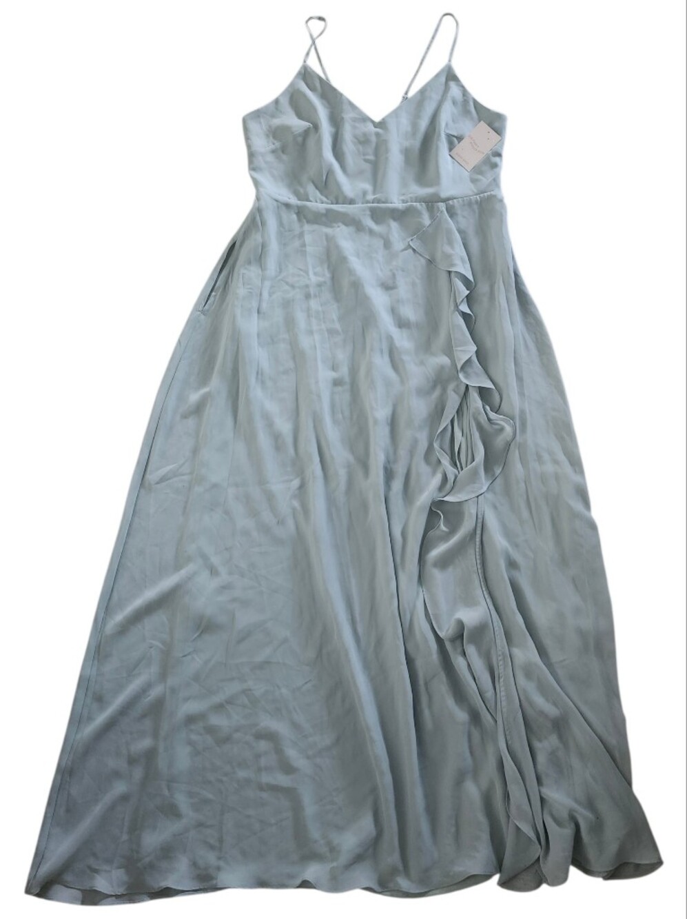 Birdie Grey Sage Green Theresa Chiffon Bridesmaid's Dress. Sz. XXL